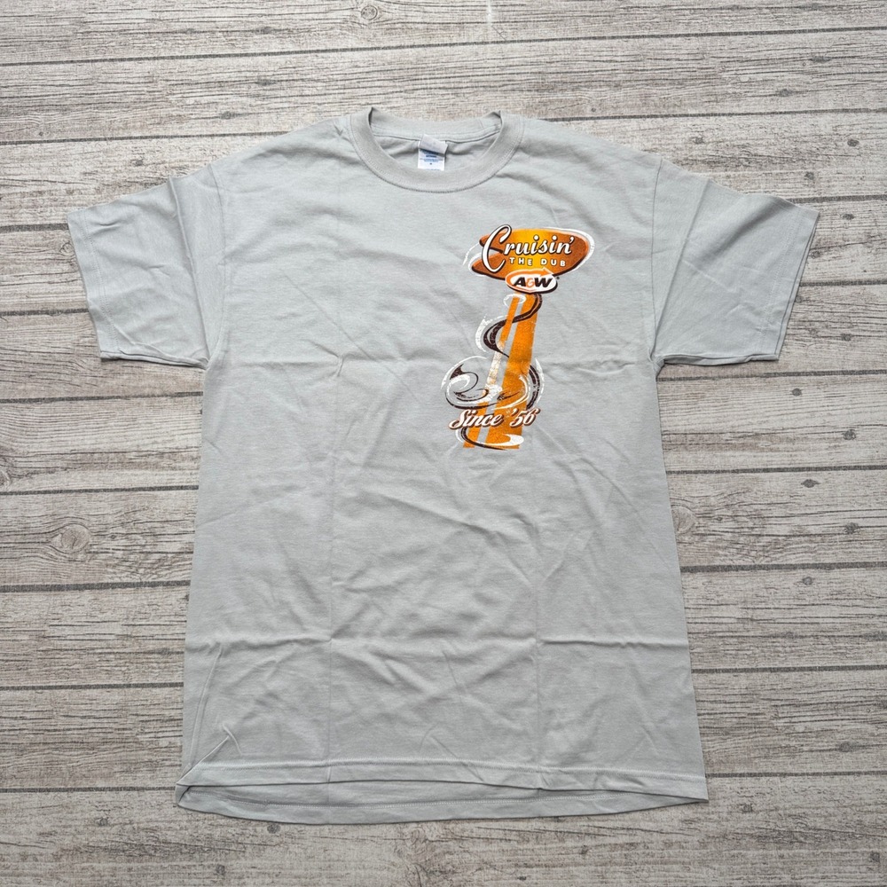 Y2K A&W Root Beer T-Shirt Men's Medium Gray Cruisin The Dub Graphic Retro Cotton